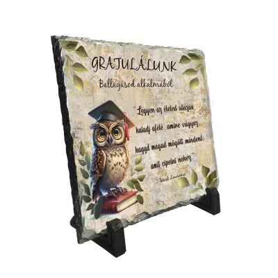 Gratulalunk ballagasod alkalmabol, piatra ardezie personalizata, cu mesaj model, pa109